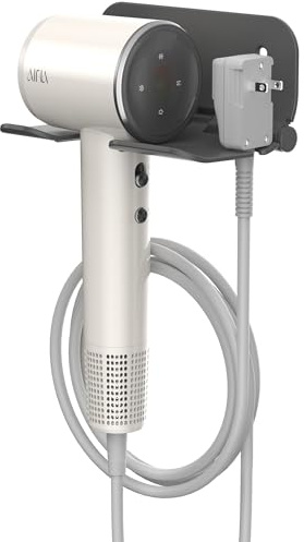 Aina Hair Dryer Holder Wall Mount, Foldable Wall Hair Tool Organizer for Bedroom & Bathroom, Multi-Functional Hair Dryer Rack for Dyson Supersonic