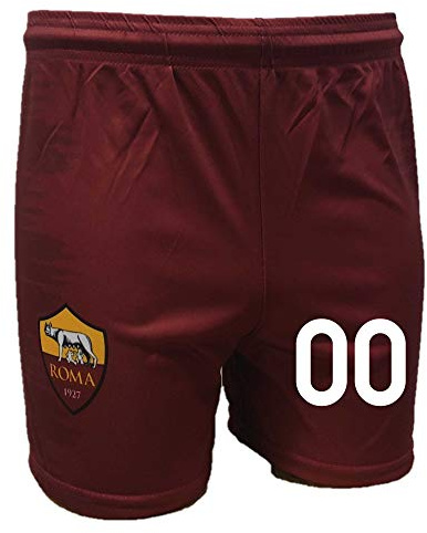 Generico Pantaloncini Calcio per Tifosi Giallorossi Prodotto Ufficiale Replica Autorizzata - Personalizzabile con Il Tuo Numero Preferito - Taglie da Bambini e Adulti (IT, età, 6 Anni, Rosso)