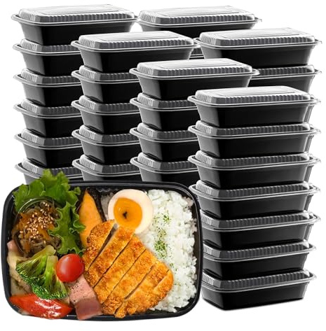 Ribeedas 50 Pack 32 oz meal prep containers,Utilisation répétée Lunchbox mit Deckel,Pique nique en plein air peut être utilisé dans le micro ondes, lave vaisselle et réfrigérateur