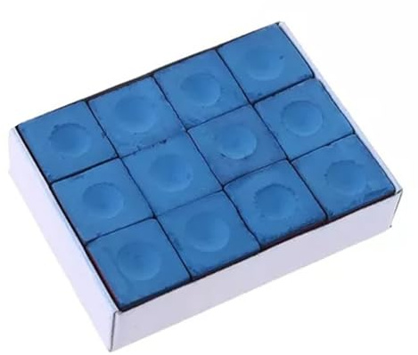 Opatiny Confezione da 12 cubi di gesso blu per biliardo e snooker, 23 x 23 x 226 mm, per forniture sfuse