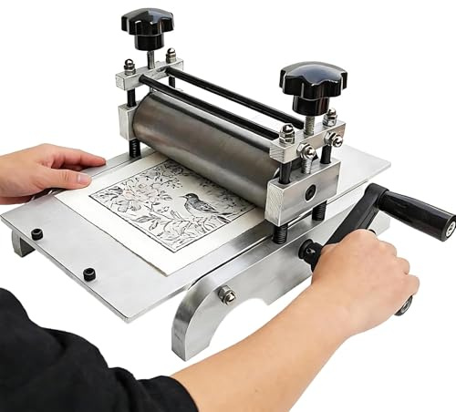 Flattryckpress Och Rubbing Press, Hemstudio Tryckverktyg, Liten Tryckpress För Papper Och Trä, Desktop Tryckmaskin, Multifunktionell Tryckpress