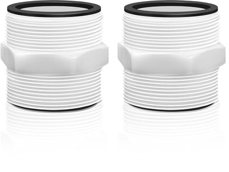 Adattatore per Tubo da Piscina, Adattatore Tubo Piscina, Connettore Bidirezionale, 38 mm Connettore per Tubo Flessibile con Guarnizioni, Compatibile Piscine Fuori Terra Intex e Coleman (2 PCS)