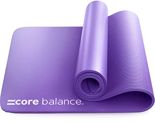 Core Balance Pilates Mat, Extra Thick Foam 10mm, Non Slip, Exercise Fitness Yoga, Compact Lightweight With Carry Strap, 180cm x 60cm x 1cm