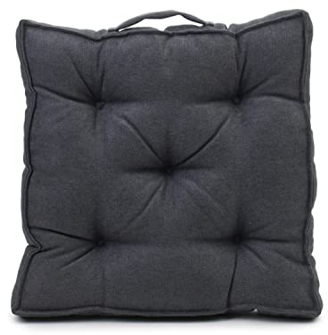 Gözze - Cuscino con Manico per il Trasporto, Cuscino per Sedia, Trapuntato, Darco, 100% Poliestere, 40 x 40 x 7 cm - Antracite