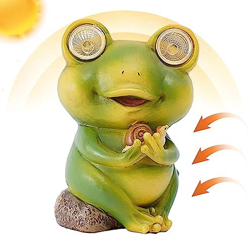 ulapithi Lampe Grenouille | Figurine Grenouille Décorative Lampe de Jardin Solaire | Lampe Solaire Animale extérieure d'ornement de Grenouille pour la pelouse, la Cour, Le Patio