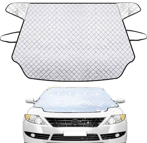 Parabrezza da gelo, 153 x 125 cm, copertura per parabrezza auto, neve, ghiaccio, neve, sole, UV, polvere, acqua, protezione per auto e SUV