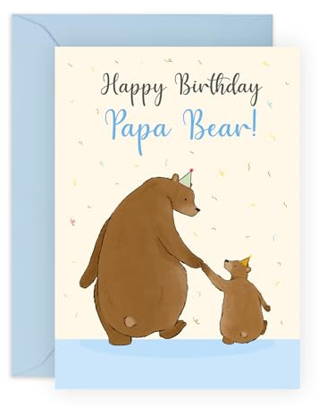 CENTRAL 23 Biglietto di compleanno per papà, buon compleanno, papà, orso, biglietto di compleanno per papà pop, biglietti di auguri per lui da figlio, figlia, moglie, viene fornito con divertenti