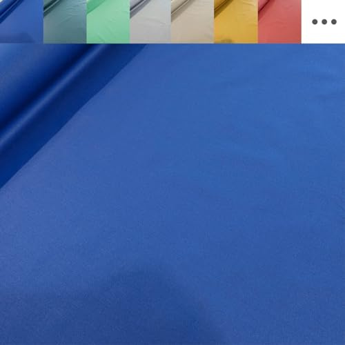 Generisch Tischdeckenstoff beschichtet - Baumwolle Stoff Meterware, wasserabweisender Baumwollstoff, abwaschbare Popeline Uni Webware *Ab 50 cm, Farbe: 005 blau