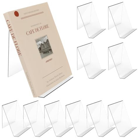 Auauraintt 10 Stück Klarer Buchständer aus Acryl,Transparente Buchstützen,Transparente Dekoration, Acrylbuchstützen,10 x 11.5 x 13cm,Geeignet für Schulen, Wohnungen, Büros, Bibliotheken.