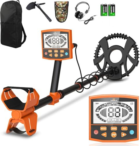 Tooomplus - Detectores de metales para adultos y niños, detector de metales profesional de alta precisión con 5 modos, bobina impermeable IP68 de 10 pulgadas, detector de oro para detectar monedas