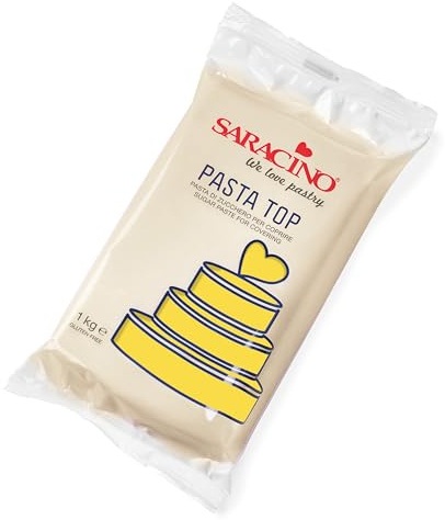 Saracino Top Pâte à Sucre pour Recouvrir 1000g Fondant Made in Italy - Couleur Jaune