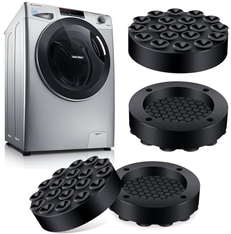Zikenis Schwingungsdämpfer Waschmaschine Universal, 4 Stück Vibrationsdämpfer, Antivibrationsmatte Waschmaschine Füße, Rutschfeste Silikonpad für Waschmaschine, Wäschetrockner, Kühlschrank, Tisch