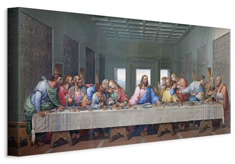 murando - Quadro Fonoassorbente Ultima Cena 140x70 cm 1 Pezzo - Canvas - Quadri Acustici XXL Grandi - Pannelli Fonoassorbenti Decorativi - Decorazione da Parete Soggiorno - n-B-10022-b-a