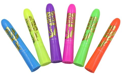 demaxiyad Pittura Viso Fluorescente,Trucco Fluorescente 6 Pezzi | Asciugatura Rapida Pennarelli Trucco Glitter Per Feste Festival Matrimoni Cosplay Halloween