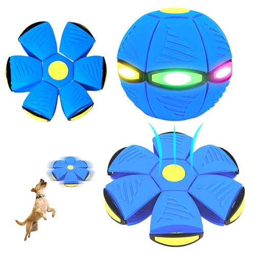 Daimeitec Magic Bouncing Ball Metaball, Blue | Pop up, Metaball Transforming Design, Flying Saucer Bouncy, Interactive for Children Dogs Pets