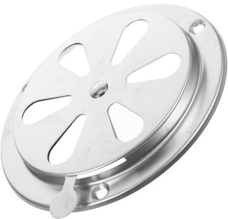 UPKOCH Grille D’aération Ronde en Acier Inoxydable Ø123 Mm, Couvercle de Ventilateur à Persiennes Réglables pour Four et Système de Ventilation, Accessoire Robuste pour Chauffage