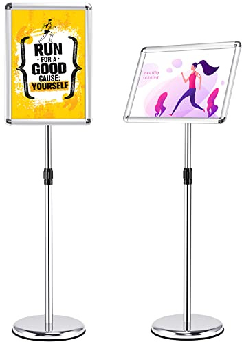 COSTWAY A4 / A3 Supporto Poster Espositore da Pavimento Supporto Menù Pubblicità in Metallo, Girevole e Regolabile in Altezza