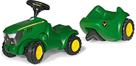 ROLLY TOYS Ride-On Toy Set, John Deere Minitrac Tractor + Trailer, Ages 18 months and up, Made in EU (Germany)