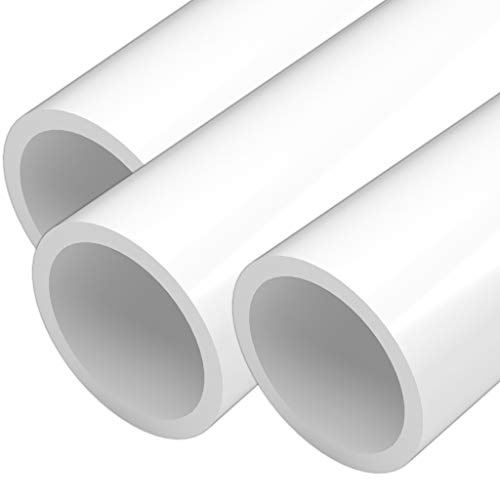 FORMUFIT PVC Pipe, 1-1/2 Size, (1.900 Actual OD) Sch 40 Furniture Grade, White (40L x 3-Pack) DIY Structural for Greenhouse, Garden, Dog Agility and Maker Projects - P112FGP-WH-40x3