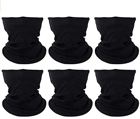 GUIFIER 6 Pack Multifunctional Bandana Magic Scarf Tube Headwrap Seamless Face Mask Scarf Face Cover Balaclavas Neck Gaiter Headband Outdoor Headwear Neckerchief for Camping,Running,Cycling