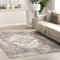 nuLOOM Gladys Teppich, maschinenwaschbar, Vintage-Medaillon-Akzentmuster, 60 x 90 cm, Hellgrau