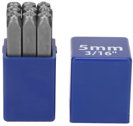Number Metal Stamp Set, 9 Pcs 5mm Professional Steel Number Punch Set with Storage Box for Lmprinting Metal Plastic Wood Leather
