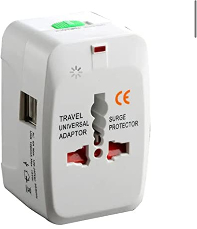 Universell reseadapter, internationell adapterkontakt med 2 USB-snabbladdning, universalladdare för Europa, Storbritannien, USA, Australien, Kina, Asien och 150 länder