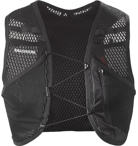Salomon Active Skin 4 No Flasks vandringsväst, vandringscykel, kompatibel med mjuka vattenflaskor (ingår ej), exakt passform, optimerad förvaring, svart, S