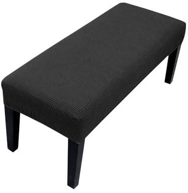 Lollanda Universal-Bezug für Esszimmer-Bank, Stretch Dining Bench Cover, Elastische Stretch Husse für Hotel, Bankett, Restaurant, Wohnzimmer, Schlafzimmer (Schwarz)