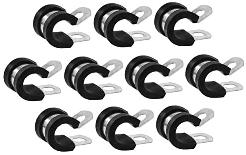Gadpiparty 10pezzi Fermacavo Inossidabile Con Rivestimento Gomma Per Tubo Flessibile Clip Per Gestione e Fissaggio Elettrico Sicura e Pratica