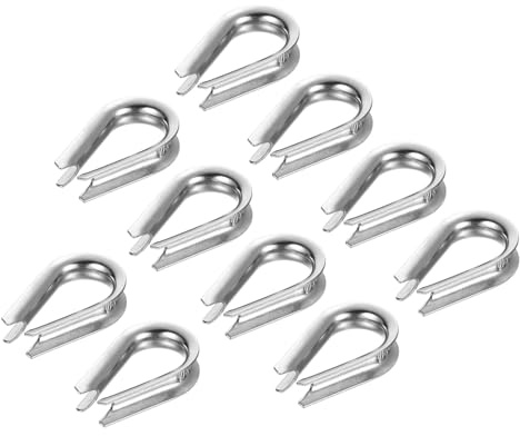 PATIKIL 5mm 3/16 Inch Wire Rope Thimble, 10Pack Cable Thimbles 304 Stainless Steel Rigging for Boat Rigging