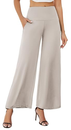Arolina Palazzo Pants for Women Dressy Casual Wide Leg Pants for Women Stretchy Flowy High Waist Lounge Pants Trousers