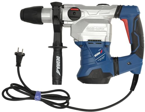 slagborrhammare, DEDRA-borrhammare, effekt 1500 W, 12J, SDS-MAX i betong 40 mm, LED-ljus, 4100 bpm/1 min, 520 varv/min, vikt 6,8, spänning: 230 V/50 Hz
