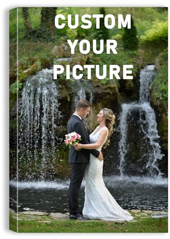 xzartdiy Ship Next Day, Custom Canvas Prints with Your Photos, Personalized Picture Print Customized Gifts for Family Pet Baby Mom Dad Man Women Couples Wedding Wall Art Decor, 8x12''