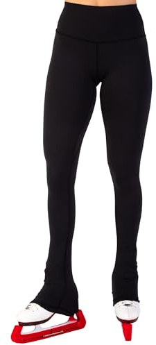 CRS Cross Ice Skating Leggings. Black Over Skate Legging. High-Rise, Practice Pants for Figure Skater Girls and Women. (US, Alpha, Large, Regular, Regular, Leggings, Black)