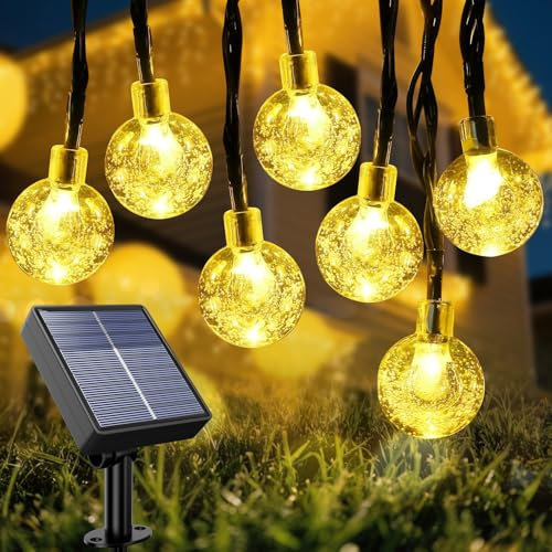 Solaire Guirlande Exterieur Lumineuse 10M 100LED, Extérieur | 8 Modes de Clignotement | IP65 Étanche | Autonomie 13h+ |Guirlande Lumineuse Solaire pour Jardin, Cour, Mariage, Fête, Décoration