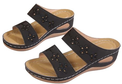 Chaussons orthopédiques pour femme d'été confortables ouverts devant des sandales Slip-On respirantes, antidérapantes, avec compensation de la plage, de la mer, des pantoufles à la maison, des plantes