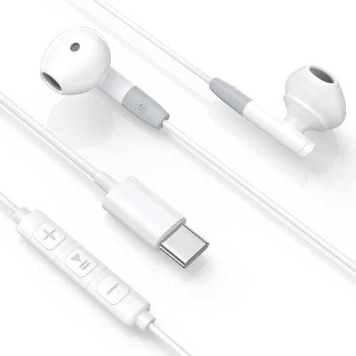 SiriusXM Cuffie USB C, tipo C in Ear con microfono integrato e controllo del volume, auricolari stereo HiFi