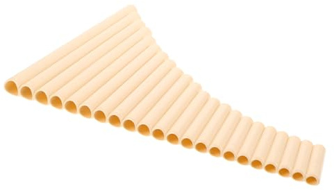 BAZEITFLOW Pipes Pan Flute Instrument Traditional Wind Musical Panpipes with Ivory White Finish for Left and Right-handed Players Suitable for Folk Music and Professional Performances