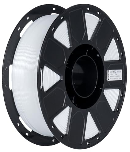 Creality PETG-filament 1,75 mm, Ender 3D-skrivarfilament PETG, hög precision, hög seghet, luktfri, fuktbeständig, 1 kg vit