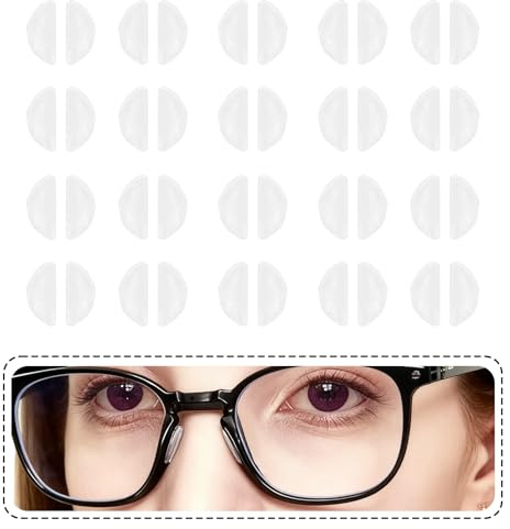 Ruvan Almohadillas Gafas Nariz De Silicona, 20 Pares De Almohadillas Nasales Para Gafas Antideslizantes De Silicona, Con Airbag, Autoadhesivas, Para Anteojos Y Gafas De Sol(Transparente)