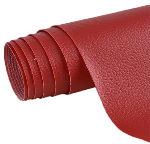 Pelle Adesiva per Riparazioni, Tessuto Decorativo per Auto 25x60cm, per Tappezzeria, Cassetti Portagioielli, Cucito Fai da Te e Lavori Manuali-red 2