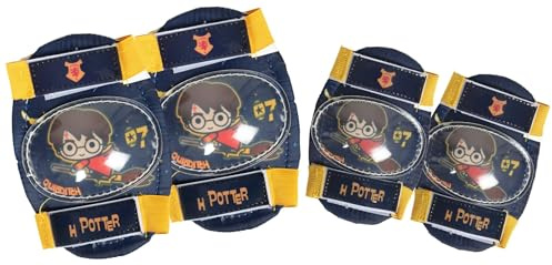 Tataway Kit Protezione Harry Potter – Gomitiere e Ginocchiere per Bambini, Set Protettivo per Bici, Monopattino e Attività Outdoor, Design Originale