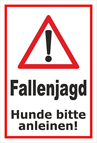 Melis-Folienwerkstatt Schild Fallen-Jagd - 30x20cm - Bohrlöcher - 3mm Aluverbund – 20 VAR S00359-106-B