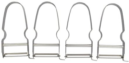 Fackelmann FCK21729, Set di 4 pelapatate, Acciaio Inossidabile, 4 Rasoi Verdure, 18 x 12 x 2 cm