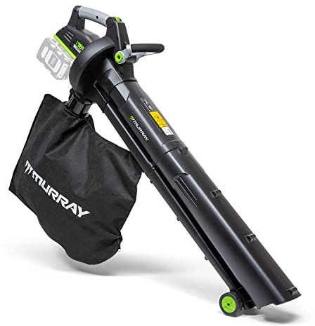 Murray IQ18LBV Dual 18V (36V) Lithium-Ion Soplador de Hojas Sin Cuerda Cuerpo Aspirador, Powered by Briggs & Stratton, 247 km/h Velocidad del Aire, Motor sin cepillos, bolsa blanda de 45L, 1697305