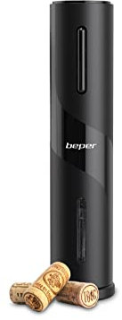 BEPER P102ACP100 Tire-Bouchon Électrique avec Coupe-Bouteille de Vin - Ouvre-bouteille Électrique Rechargeable avec Câble USB
