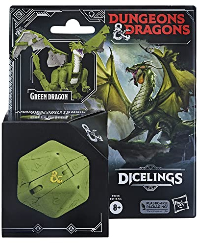 Dungeons & Dragons Dicelings, Drago Verde, Drago D&D collezionabile per Adulti, Action Figure Giocattolo