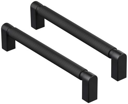 CILEYTION 10 Stück Griffe Für Küchenschränke, Küchengriffe 160mm Lochabstand mattschwarz,Küchengriffe Schwarz,Griffe Möbel und Möbelgriffe Schwarz