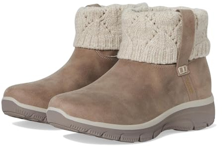 Skechers Women's EASY GOING - COZY WEATHER 2 - Hands Free Slip-Ins fold-over boot, Taupe, 8 M